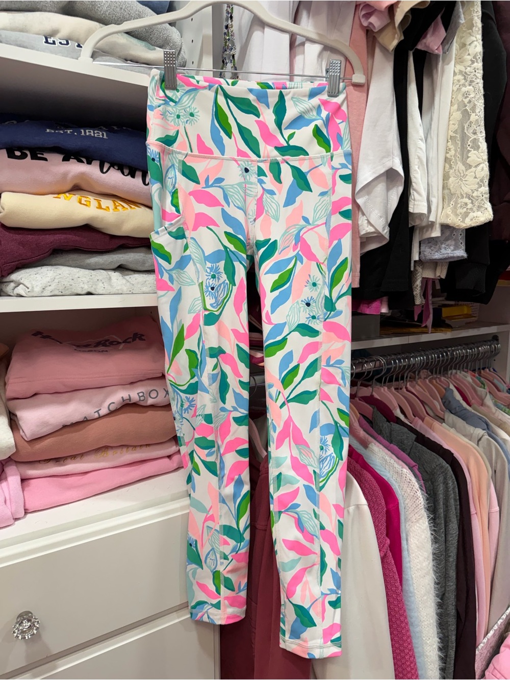 Lilly Pulitzer Pink, Green & Blue Floral Leggings